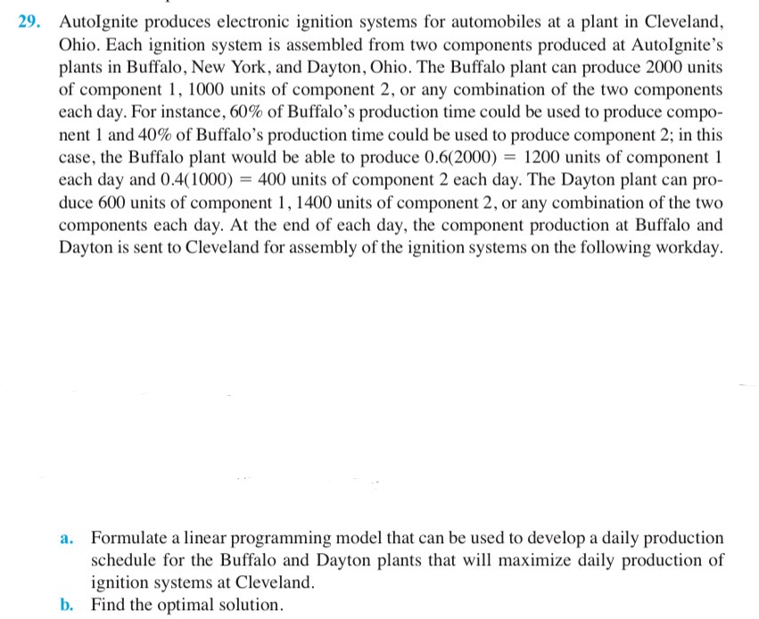  a. Formulate a linear programming model that can be used to