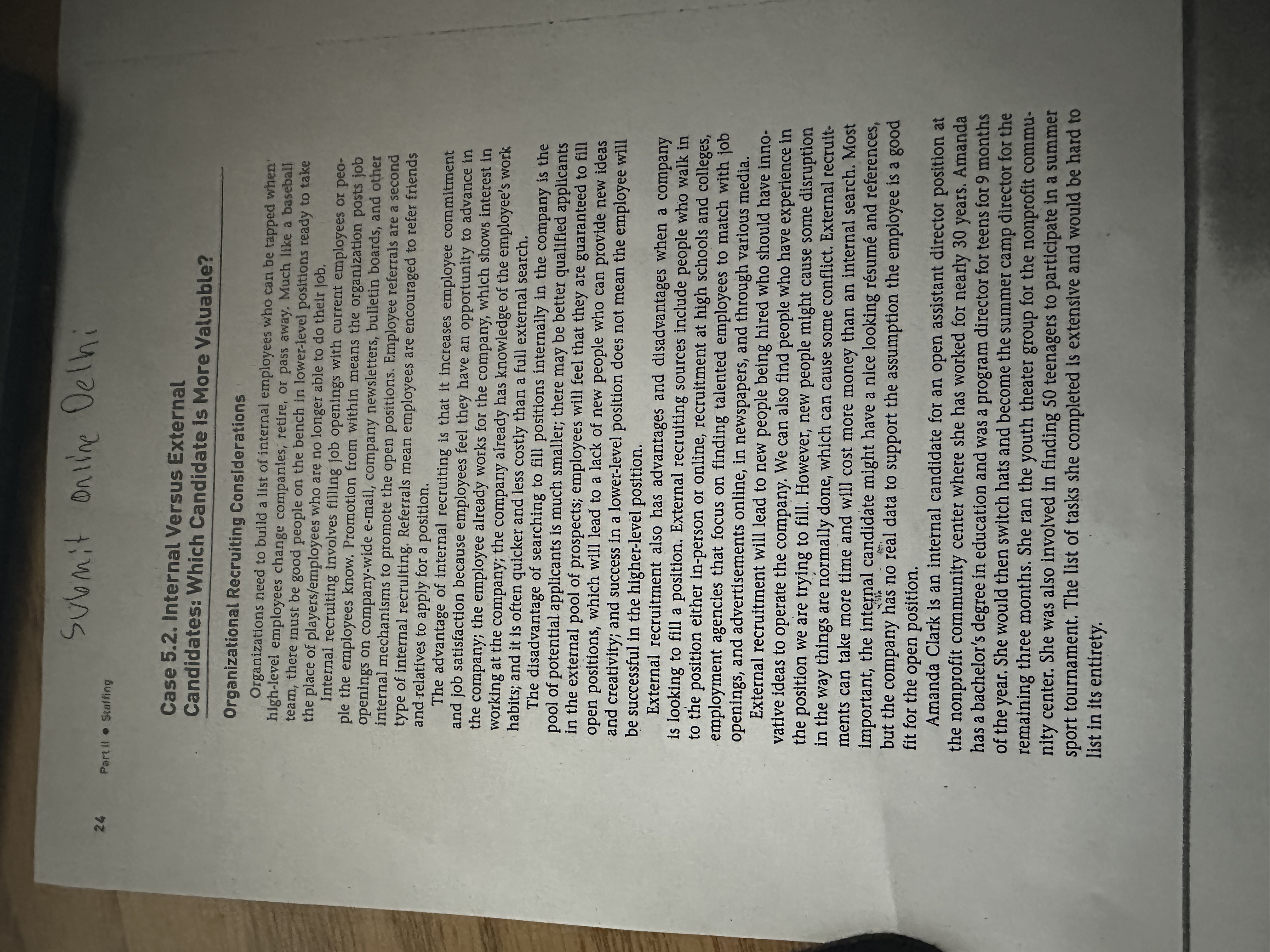  Case 5.2. Internal Versus External Candidates: Which Candidate is More Valuable?