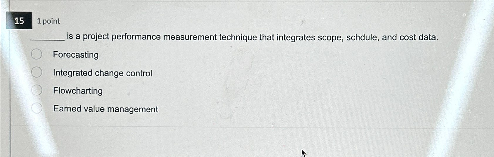  151 point is a project performance measurement technique that integrates scope,