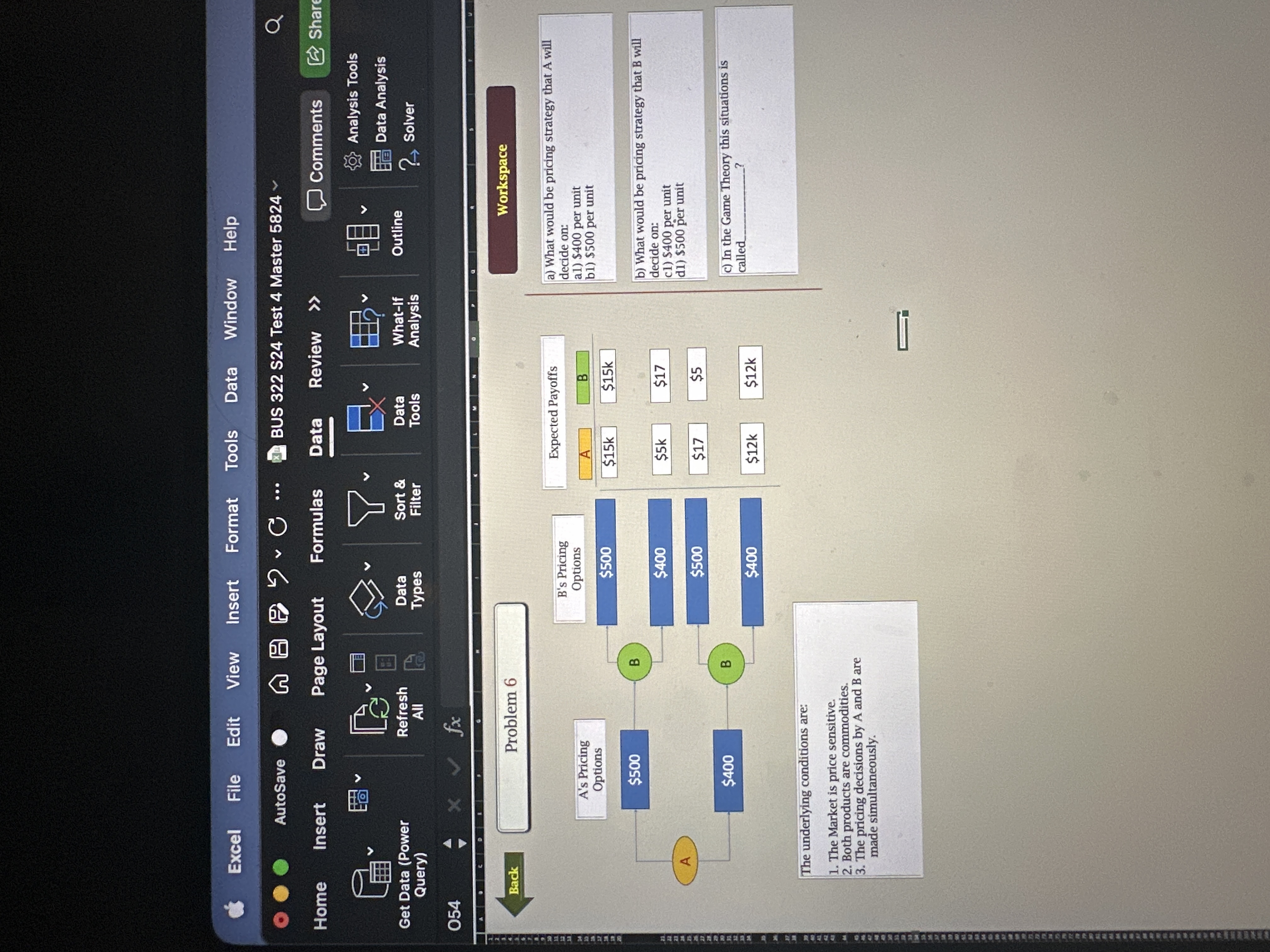  Excel File Edit View Insert Format Tools Data Window Help AutoSave