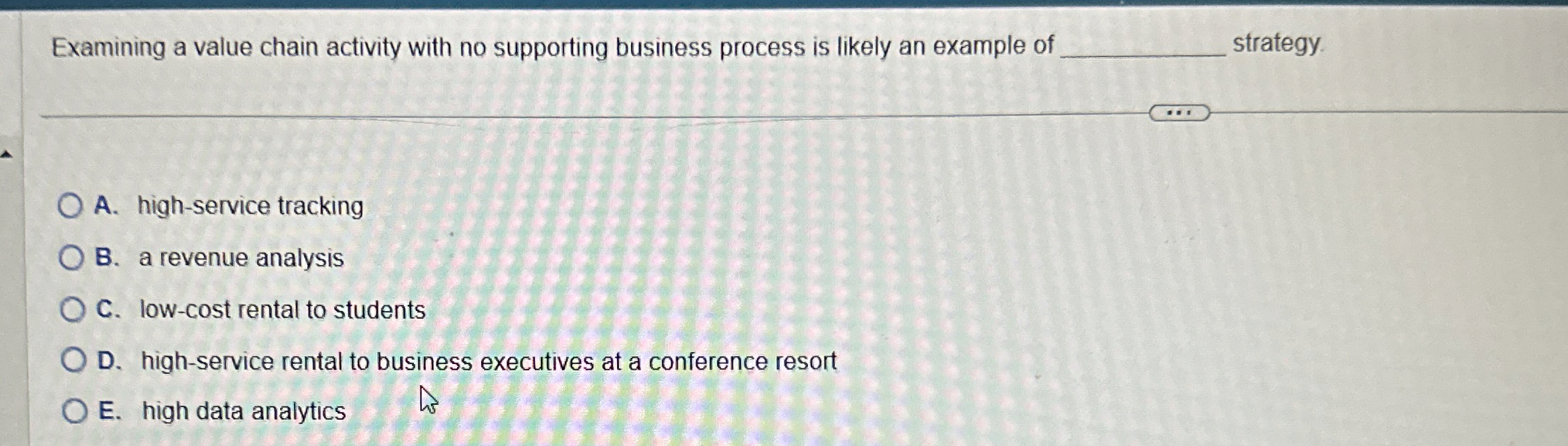  Examining a value chain activity with no supporting business process is