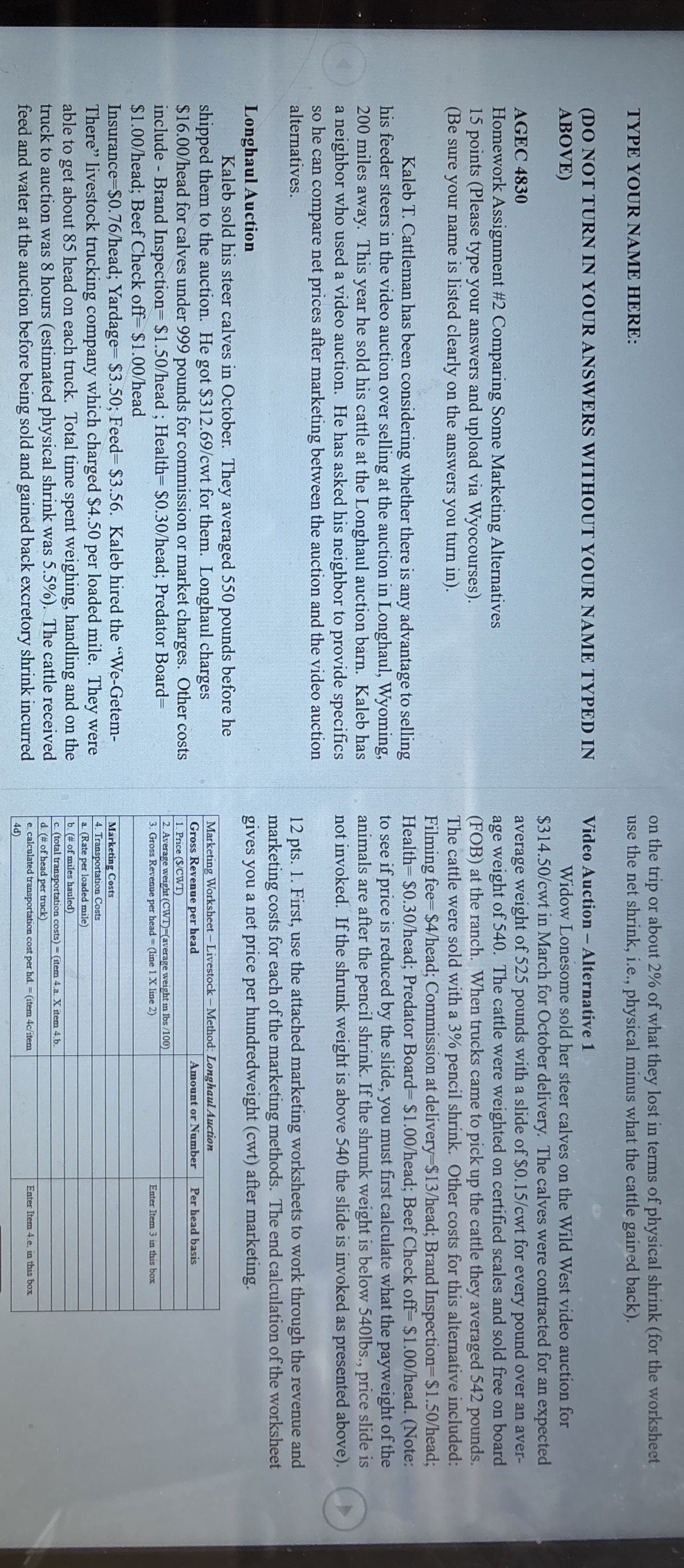  TYPE YOUR NAME HERE: (DO NOT TURN IN YOUR ANSWERS WITHOUT