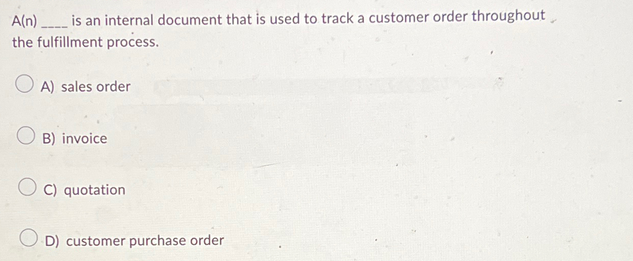  A(n), is an internal document that is used to track a