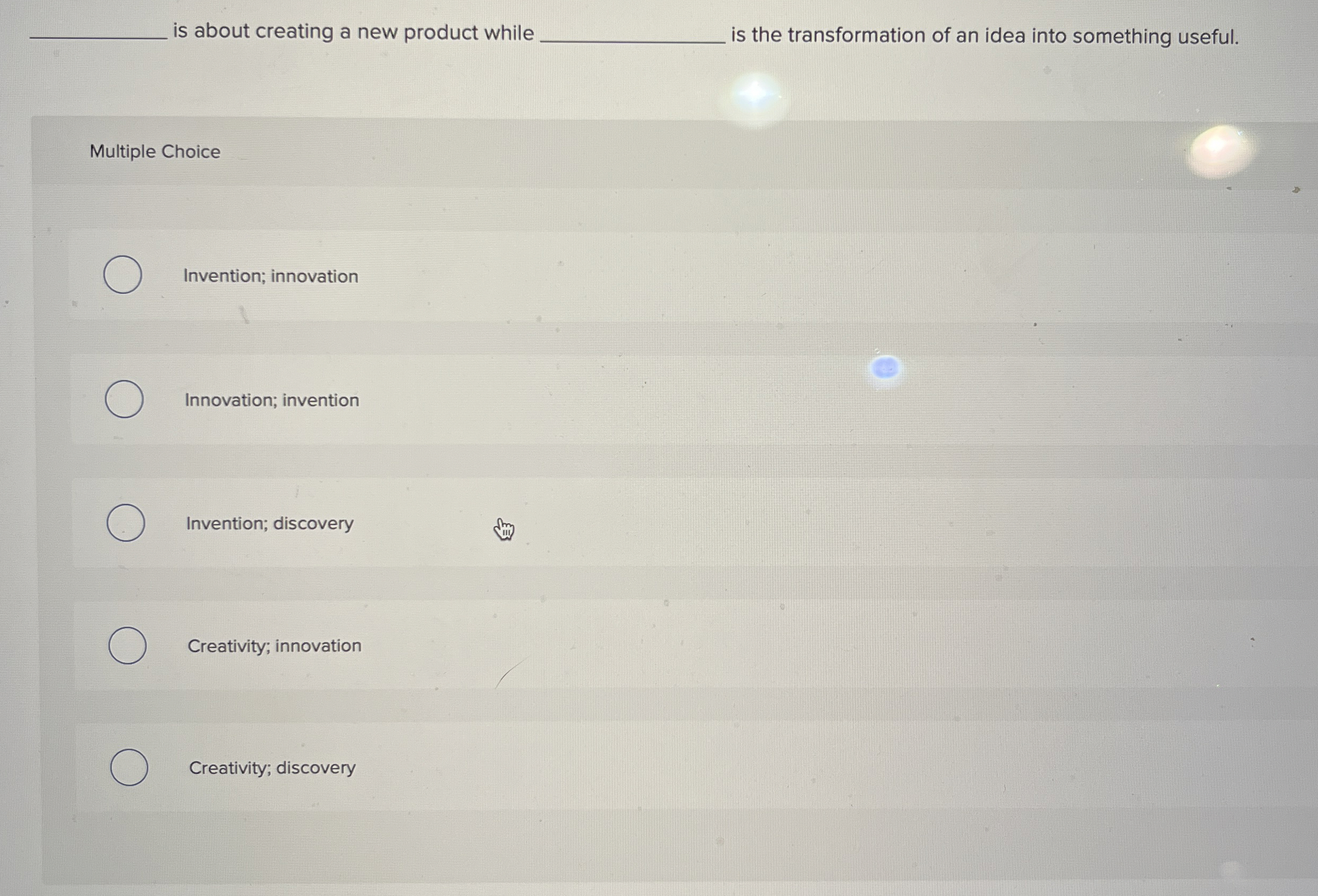  is about creating a new product while is the transformation of