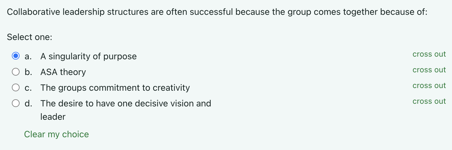  Collaborative leadership structures are often successful because the group comes together