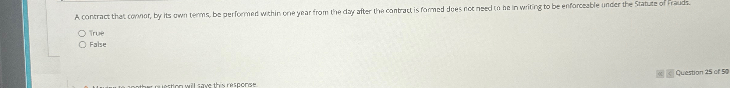  A contract that cannot, by its own terms, be performed within