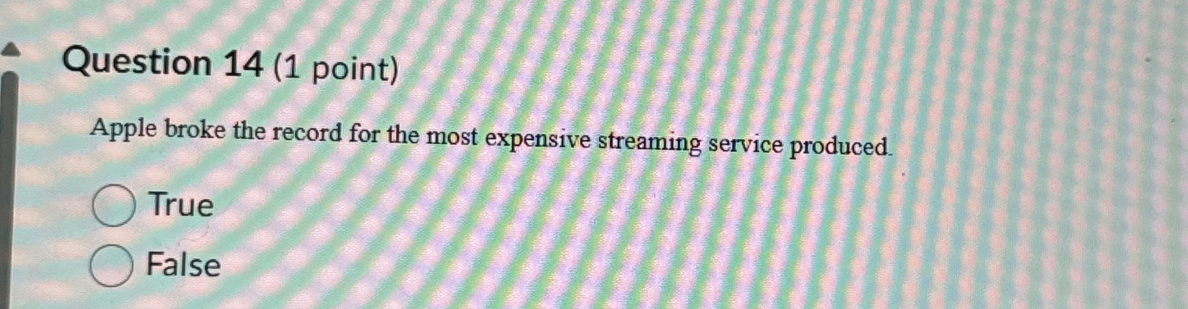  Question 14(1 point) Apple broke the record for the most expensive
