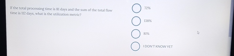 If the total processing time is 81 days and the sum