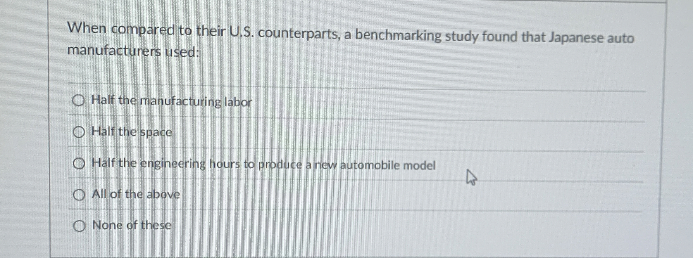  When compared to their U.S. counterparts, a benchmarking study found that