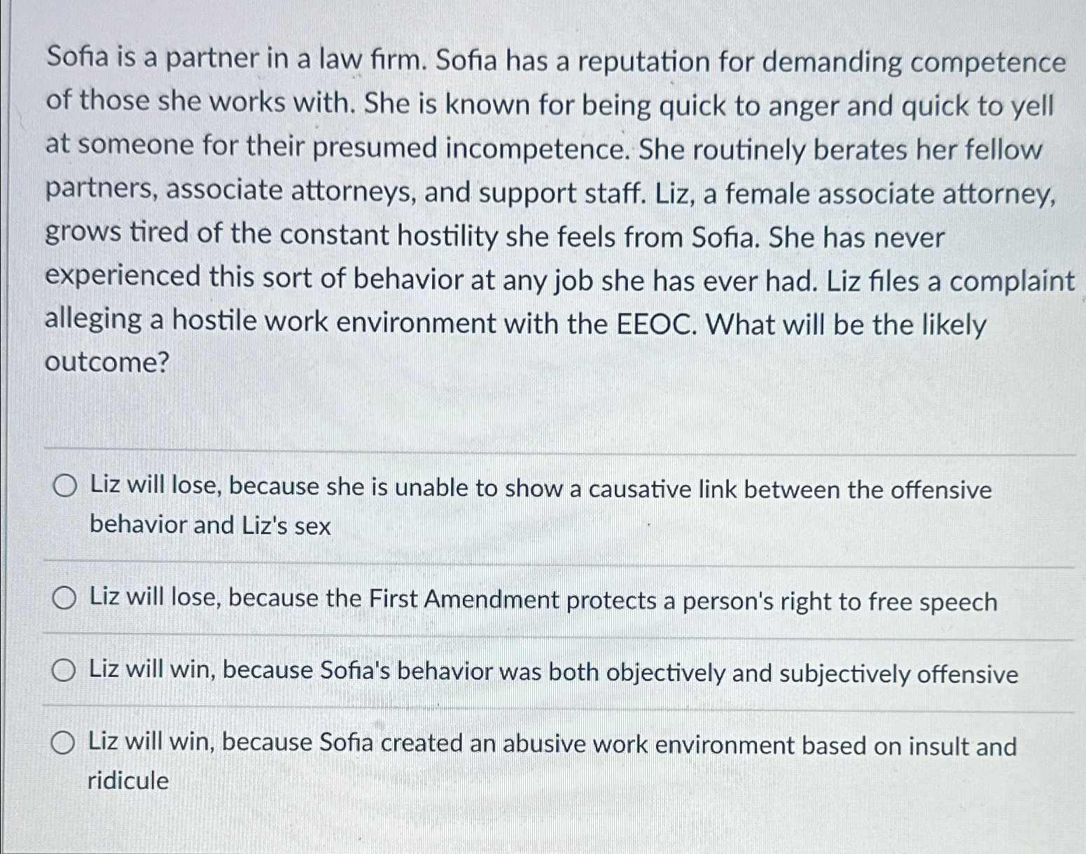  Sofia is a partner in a law firm. Sofia has a