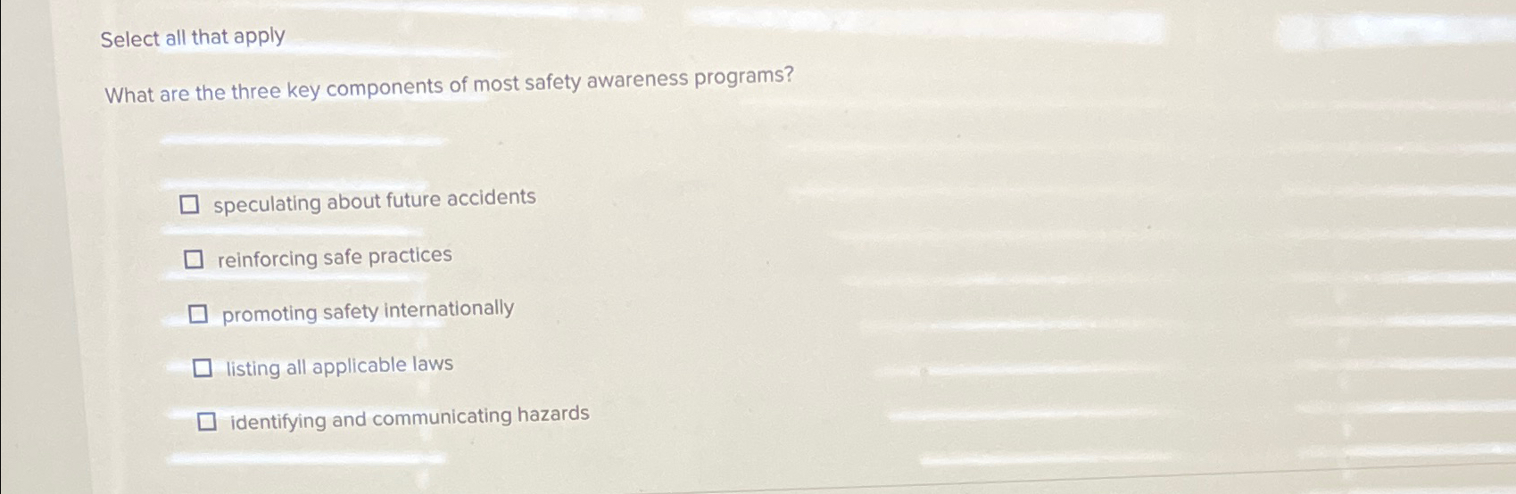  Select all that apply What are the three key components of