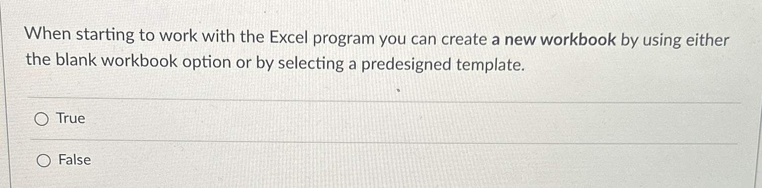  When starting to work with the Excel program you can create