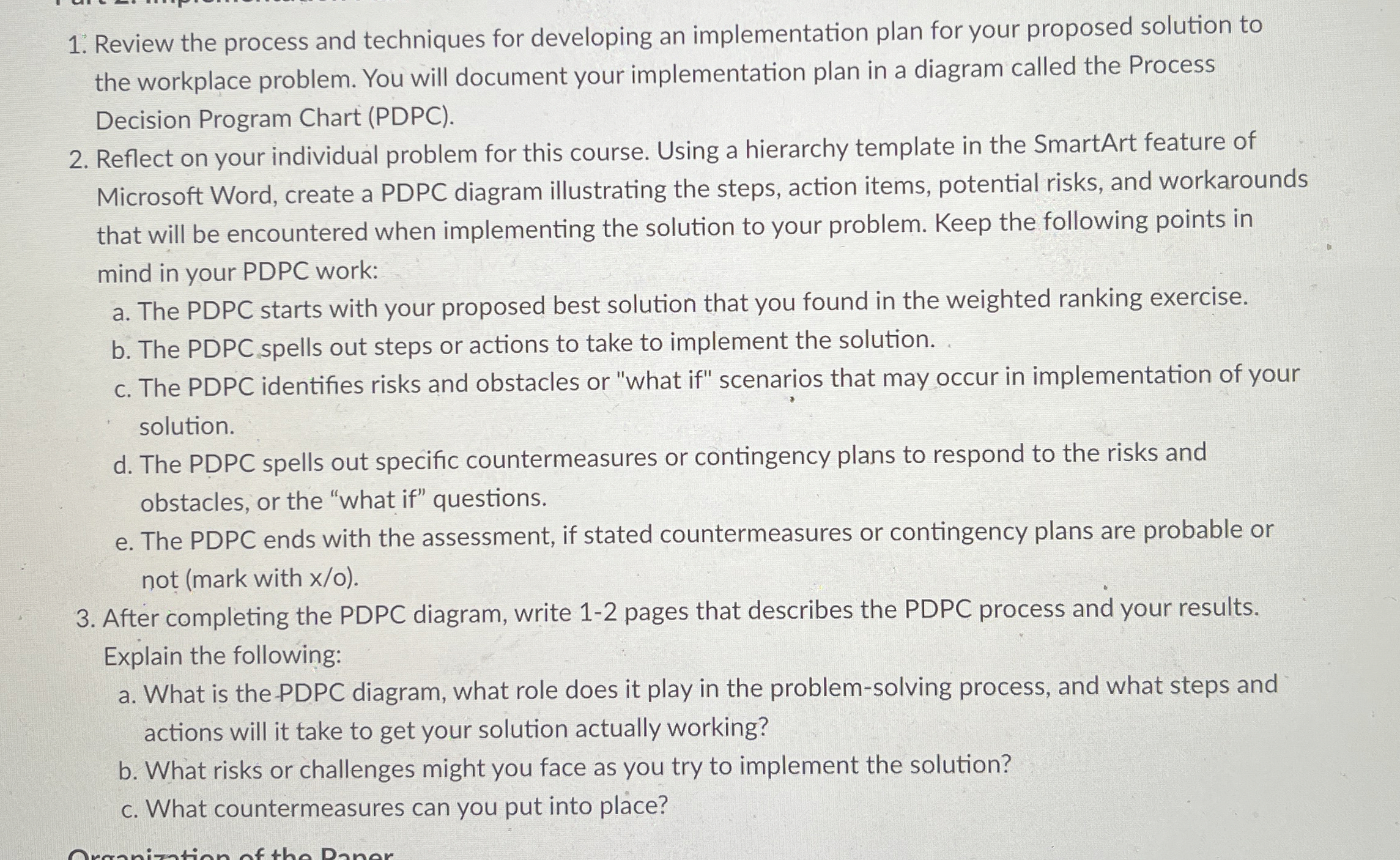  Review the process and techniques for developing an implementation plan for