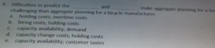  Difficulties to predict the q, and q, make aquregate planning for