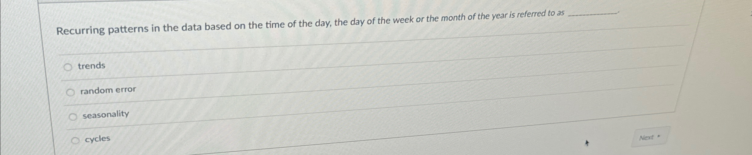  Recurring patterns in the data based on the time of the