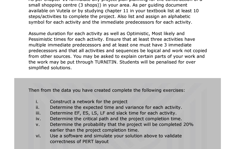  small shopping centre (3 shops)) in your area. As per guiding