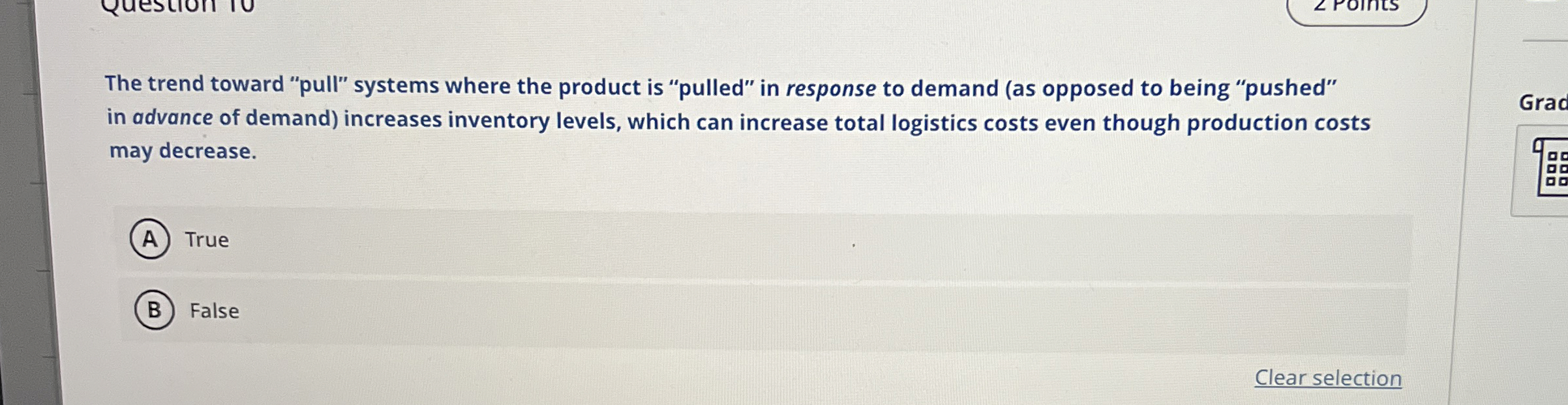  The trend toward "pull" systems where the product is "pulled" in