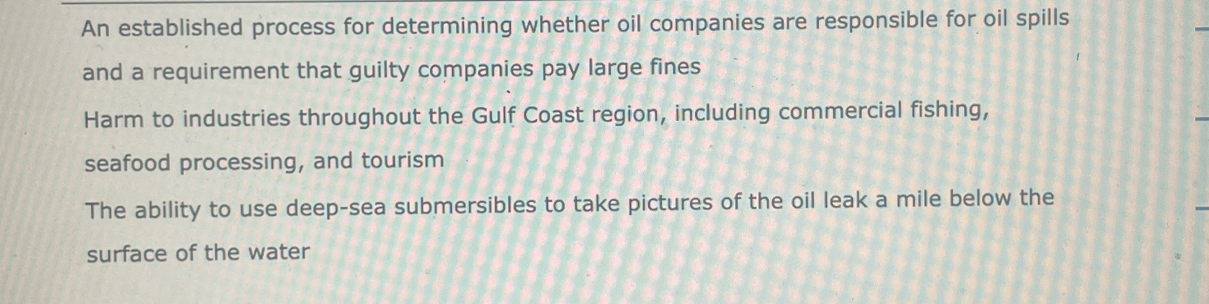  An established process for determining whether oil companies are responsible for