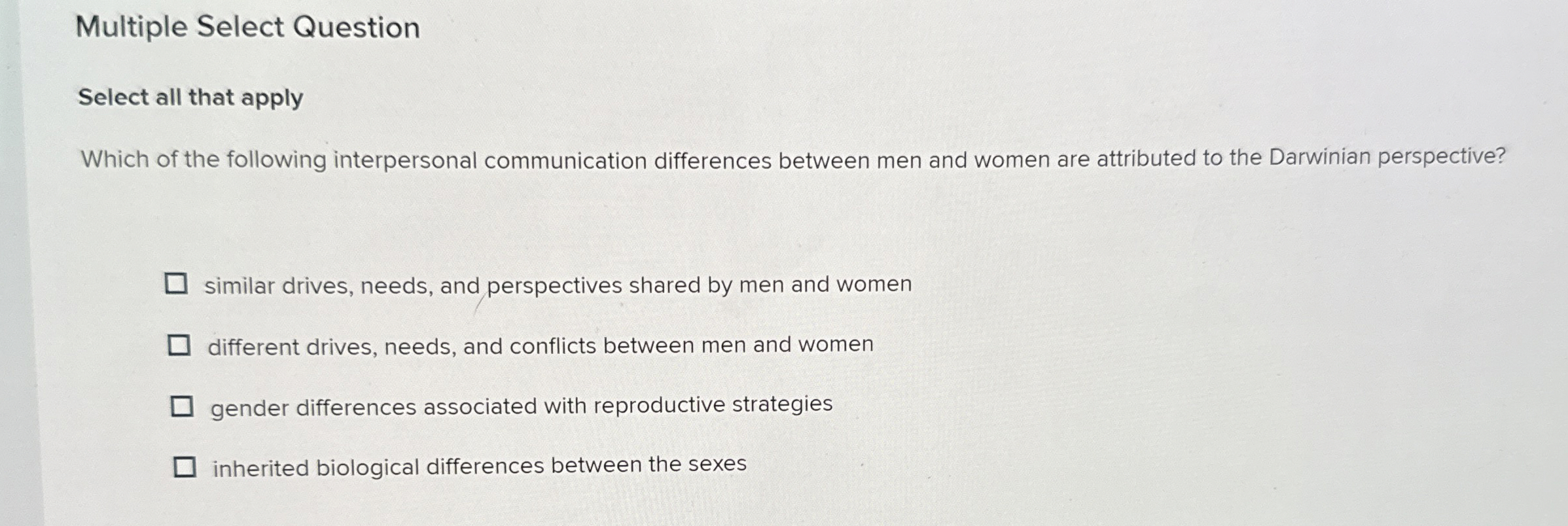  Multiple Select Question Select all that apply Which of the following