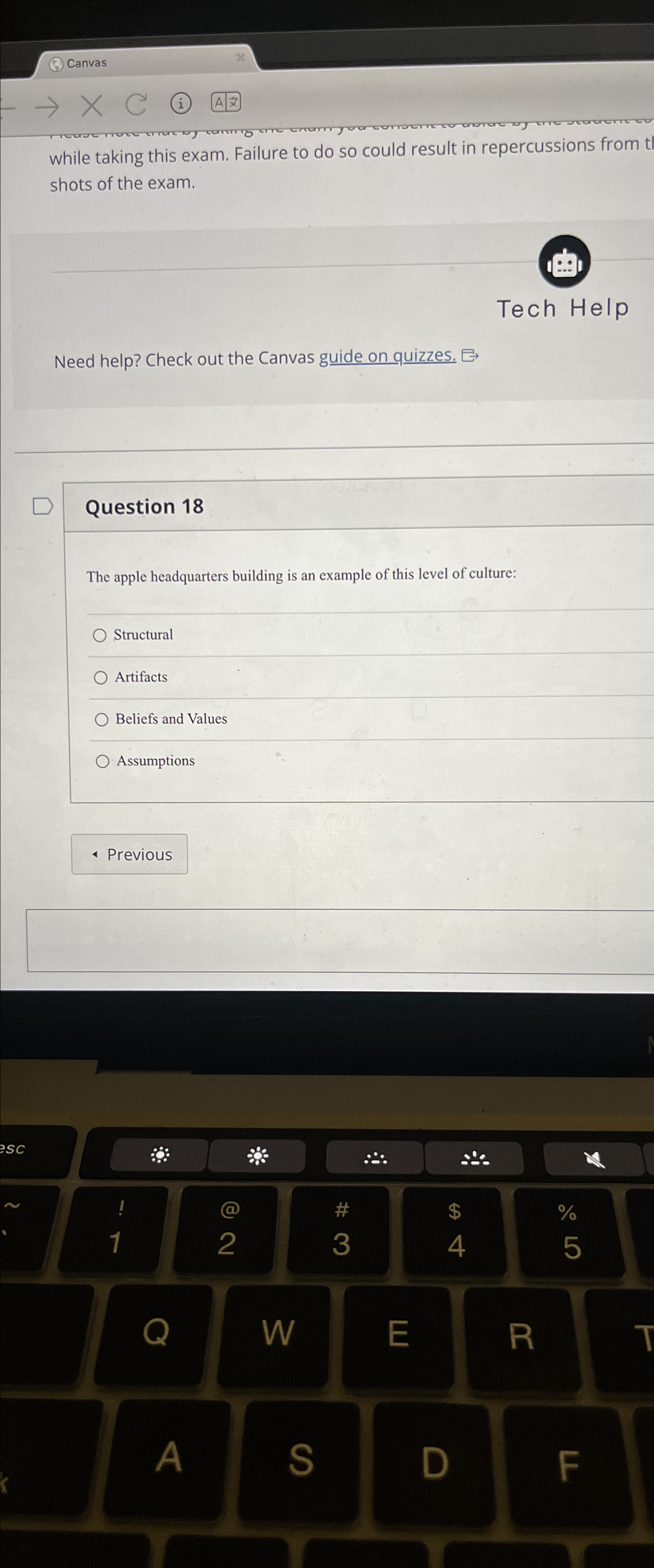  (3) Canvas (i) A| while taking this exam. Failure to do