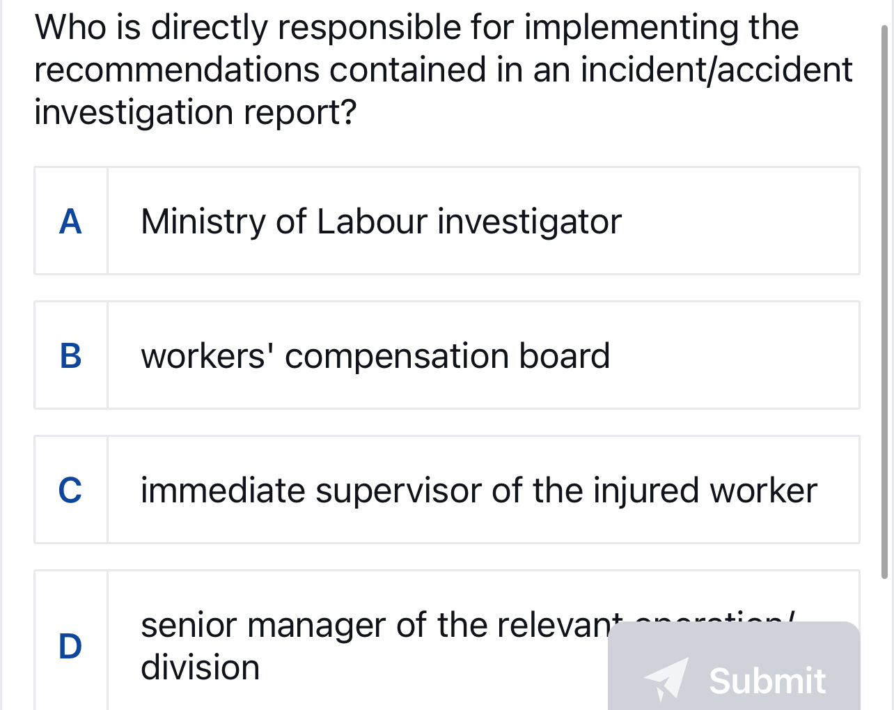  Who is directly responsible for implementing the recommendations contained in an