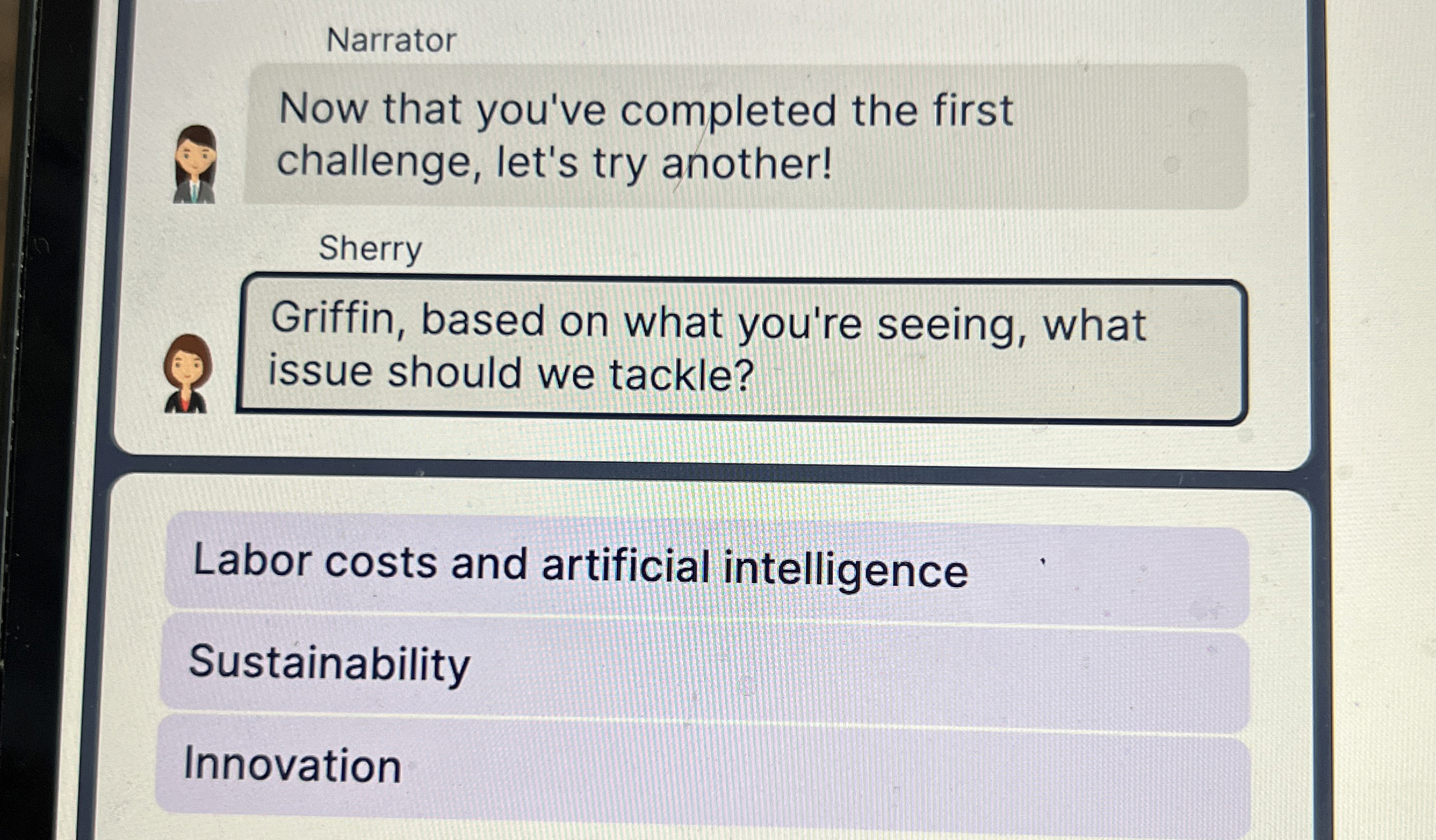  Narrator Now that you've completed the first challenge, let's try another!