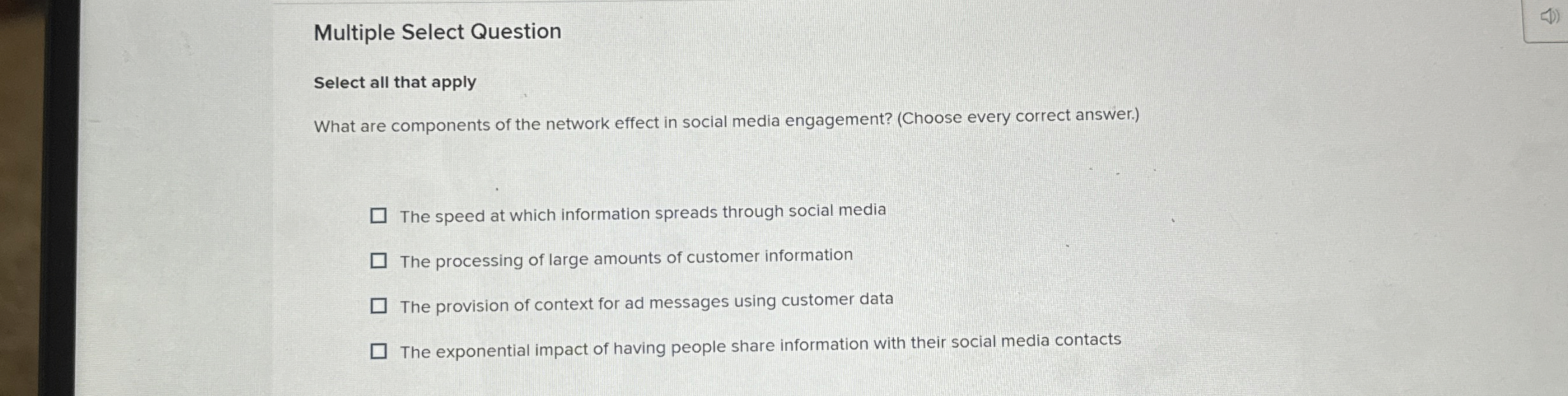  Multiple Select Question Select all that apply What are components of