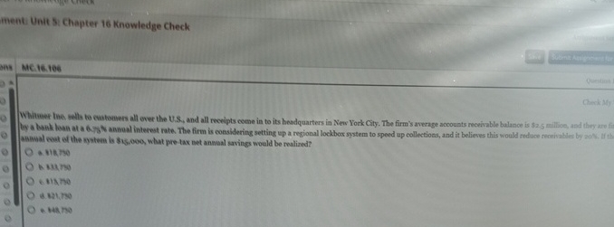  ment: Unit 5: Chapter 16 Knowledge Check MCis.106 Quentan a tikso