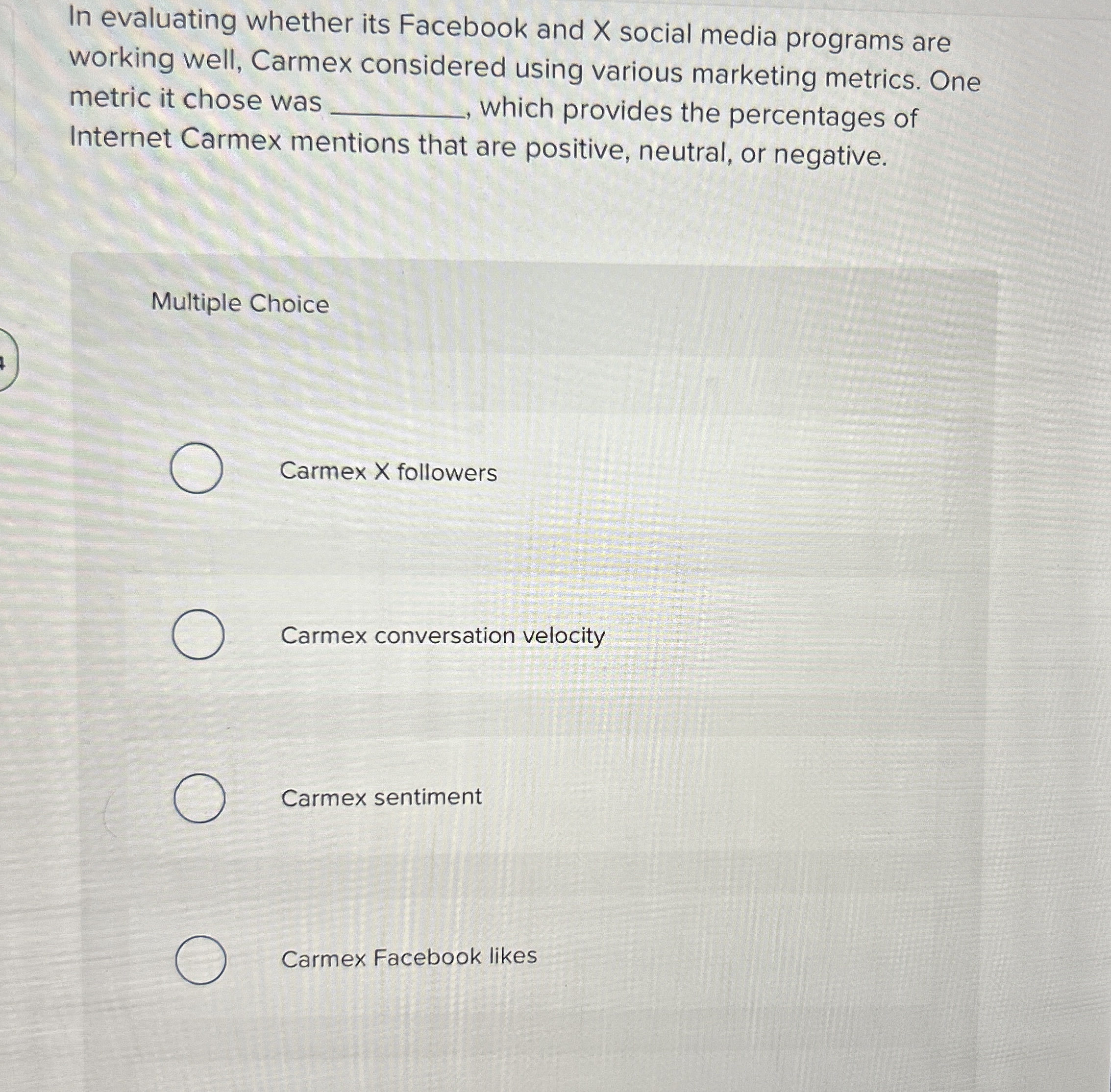  In evaluating whether its Facebook and x social media programs are
