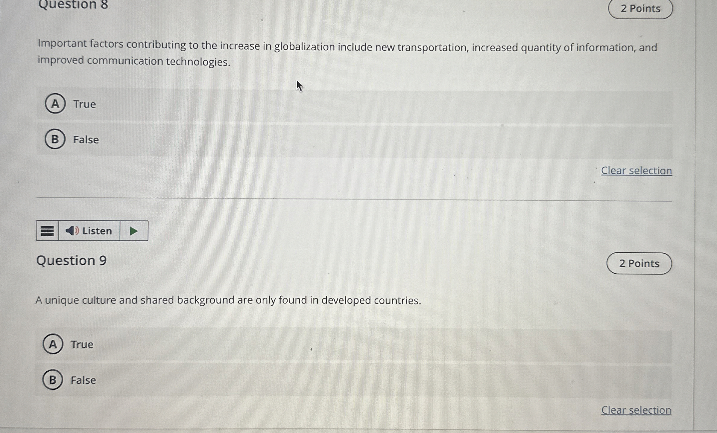  Important factors contributing to the increase in globalization include new transportation,