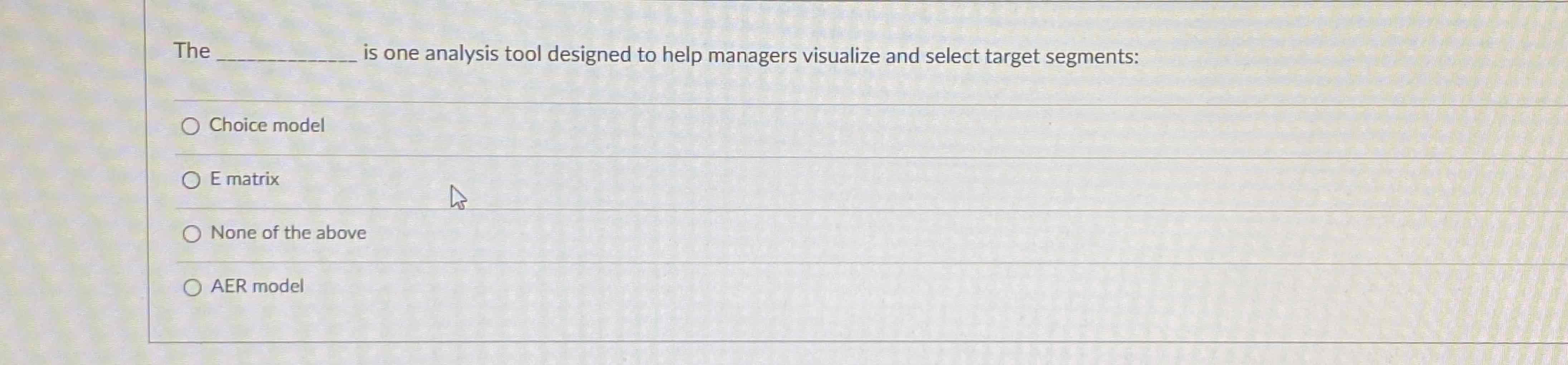  The is one analysis tool designed to help managers visualize and