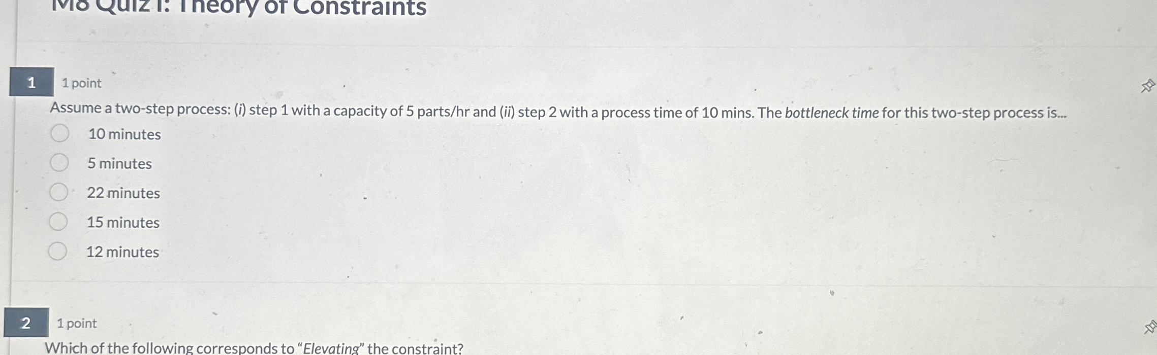  1 1 point Assume a two-step process: (i) step 1 with