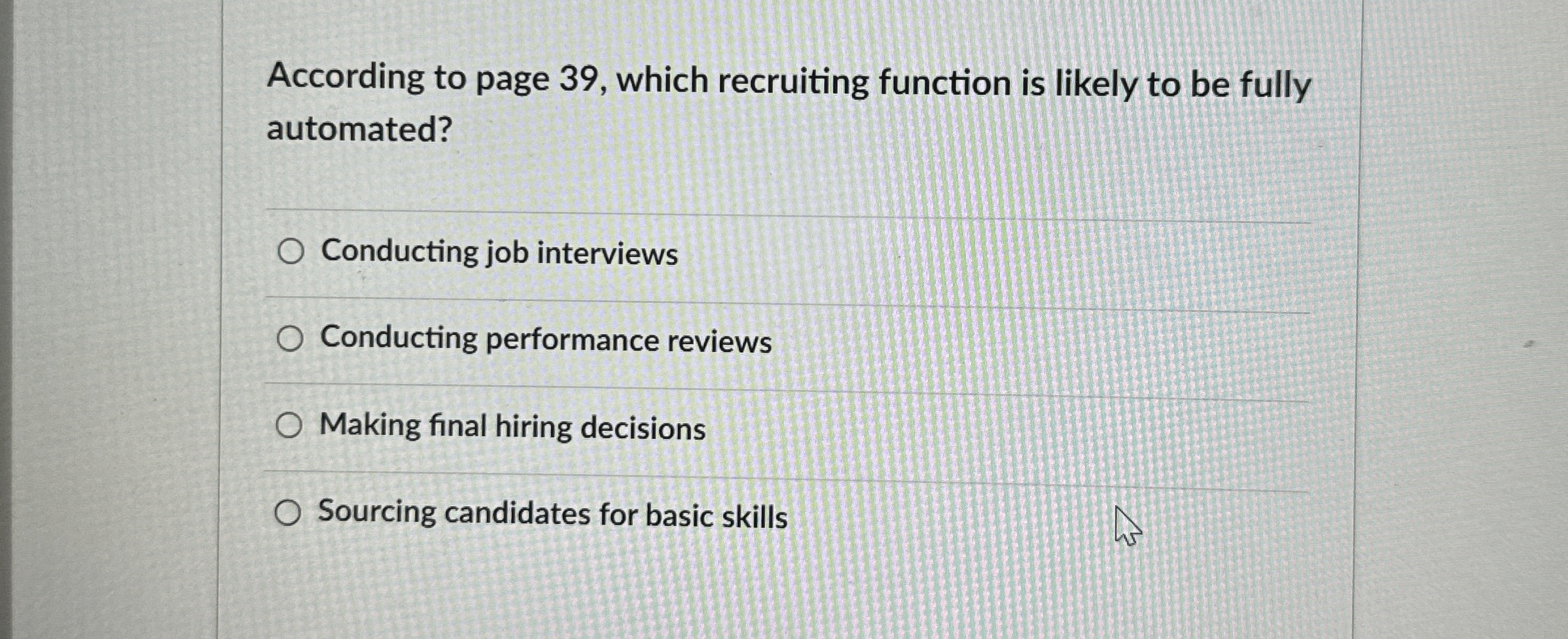  According to page 39, which recruiting function is likely to be
