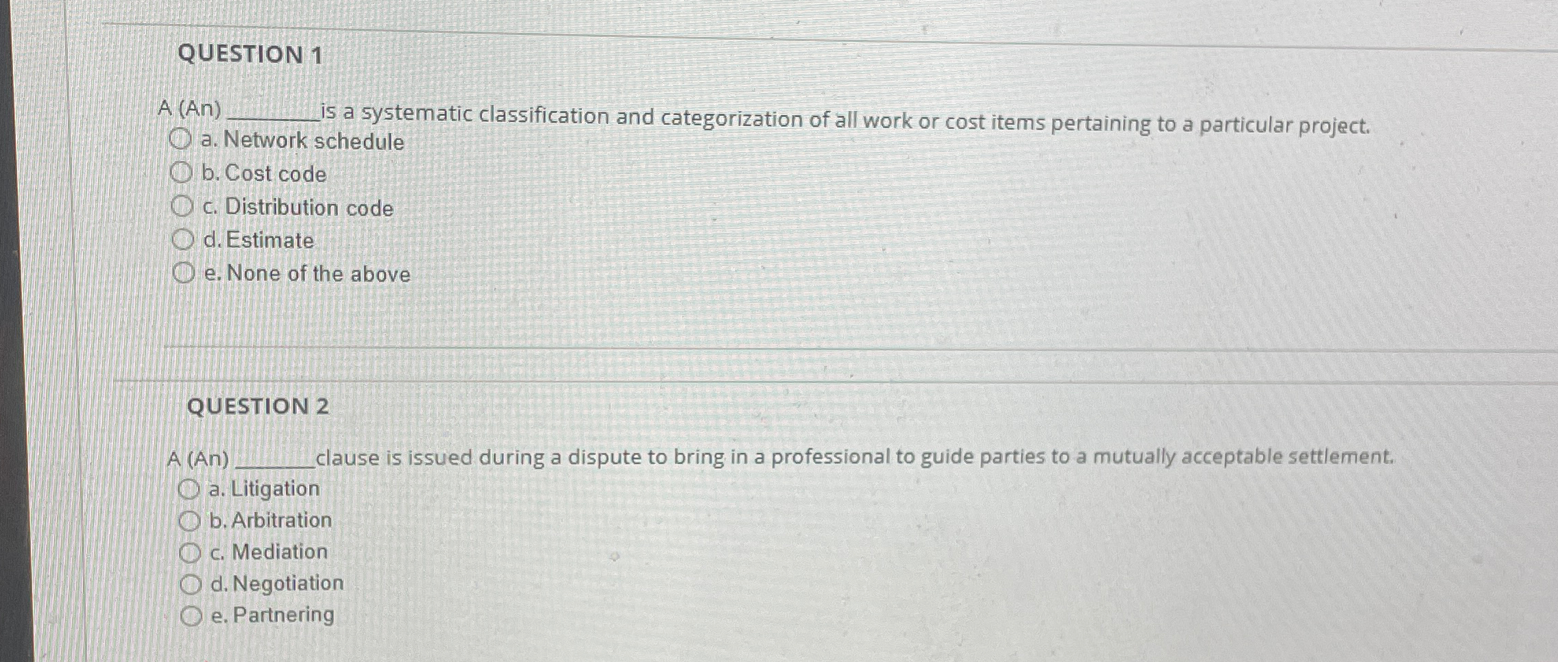  QUESTION 1 A (An 5 a systematic classification and categorization of