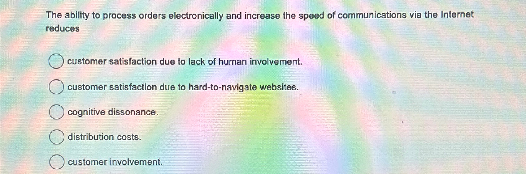  The ability to process orders electronically and increase the speed of