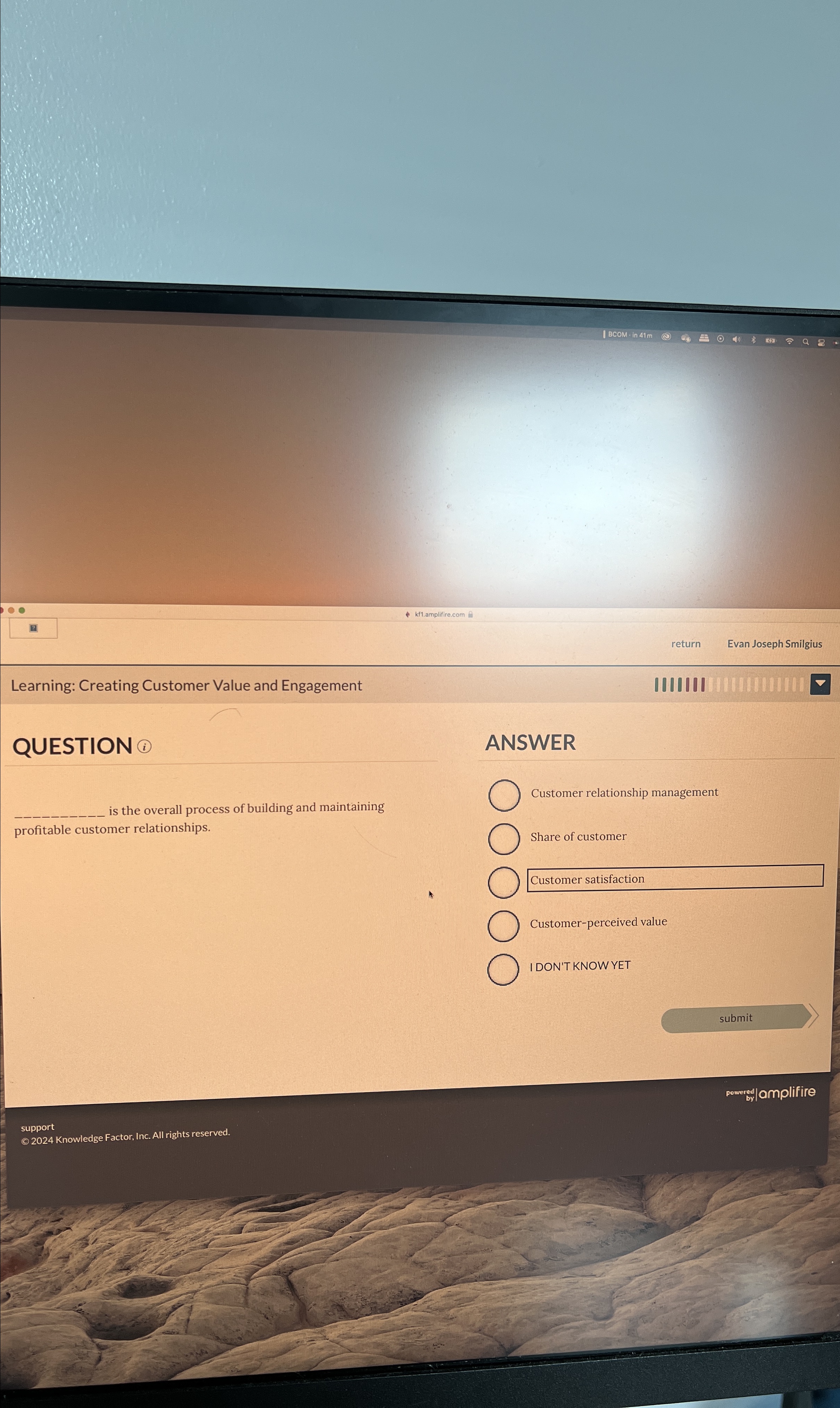  I BcoM * in 41 m kf1.amplifire.com return Evan Joseph Smilgius
