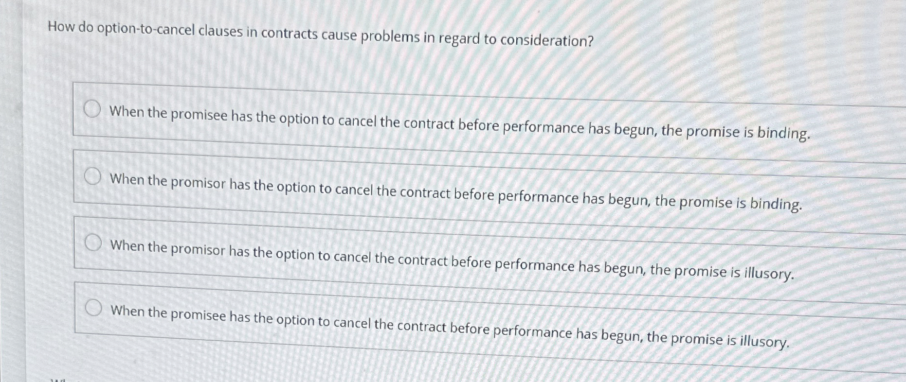  How do option-to-cancel clauses in contracts cause problems in regard to