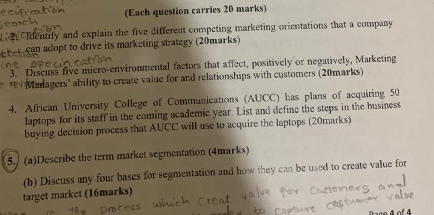  (Each question carries 20 marks) search Identify and explain the five