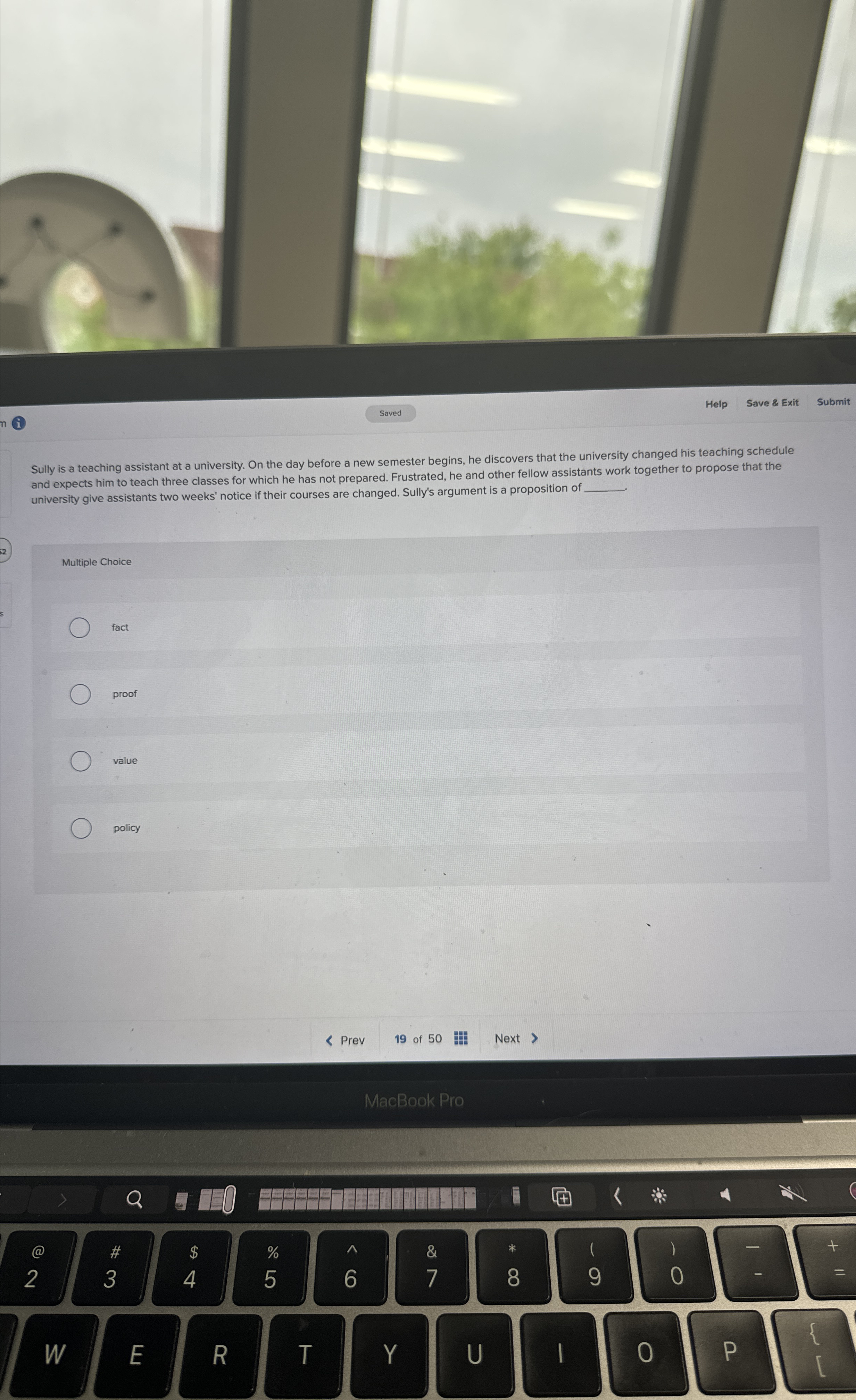  (i) Sully is a teaching assistant at a university. On the