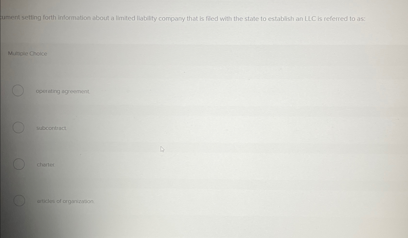  fument setting forth information about a limited liability company that is