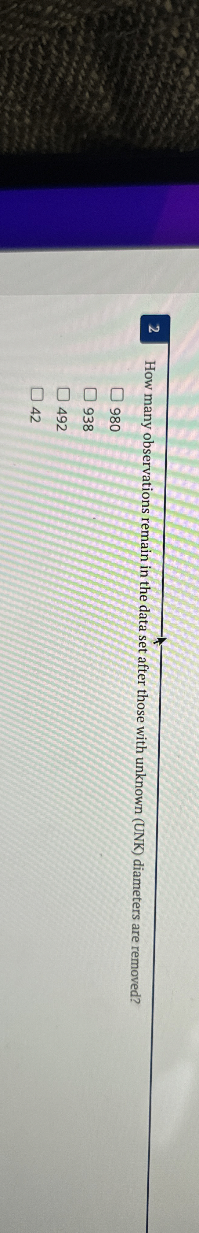  How many observations remain in the data set after those with