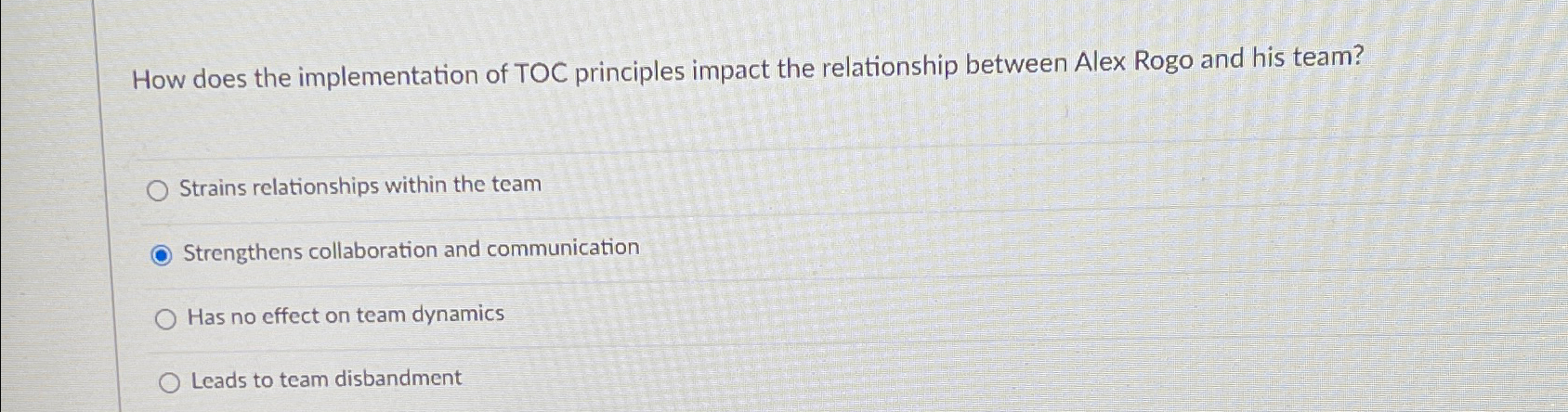  How does the implementation of TOC principles impact the relationship between