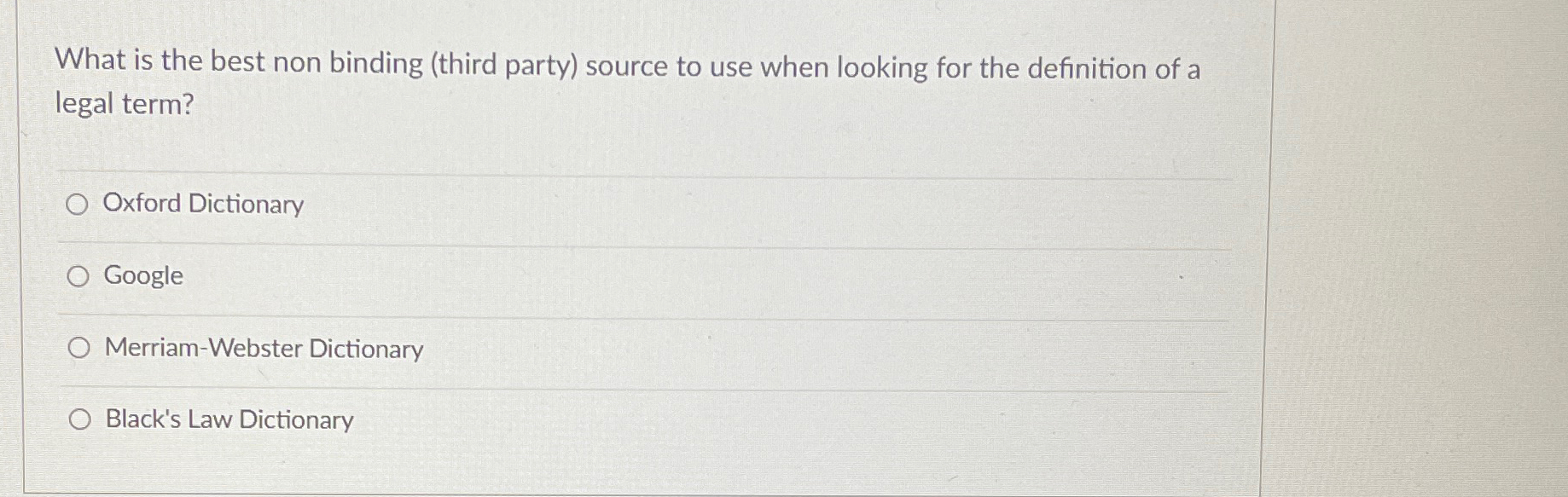  What is the best non binding (third party) source to use