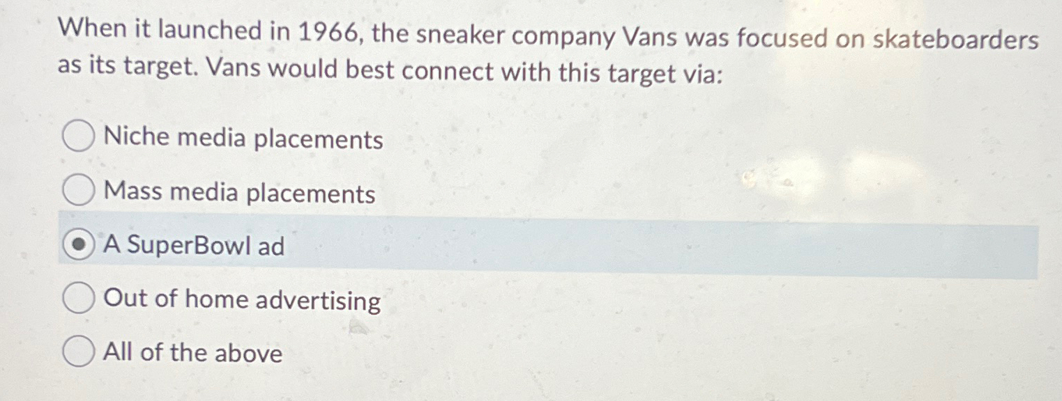  When it launched in 1966, the sneaker company Vans was focused