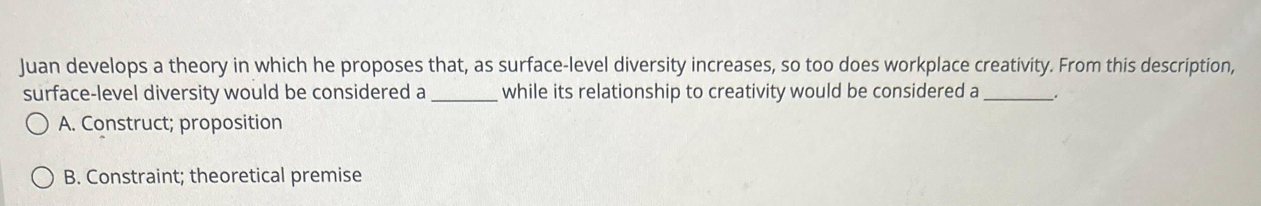  Juan develops a theory in which he proposes that, as surface-level