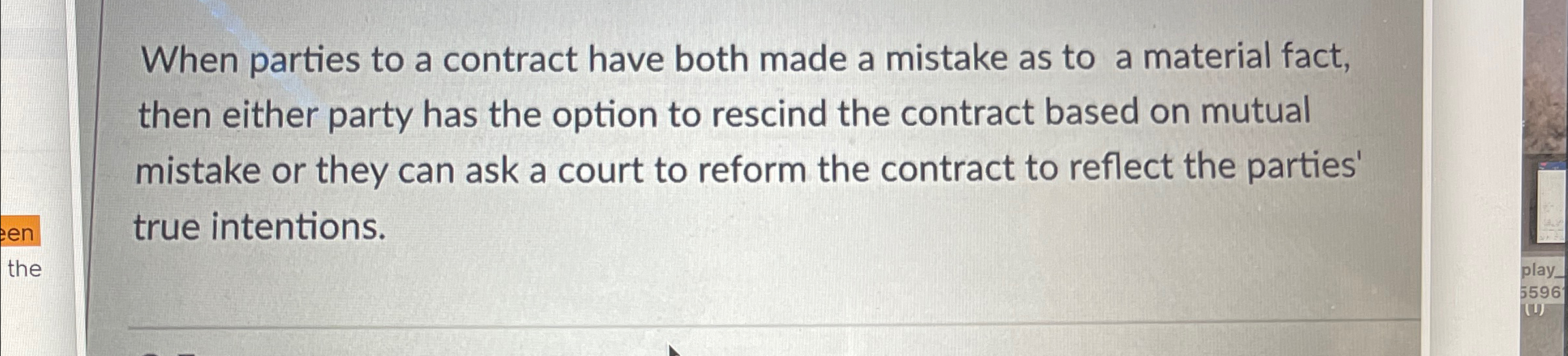  When parties to a contract have both made a mistake as