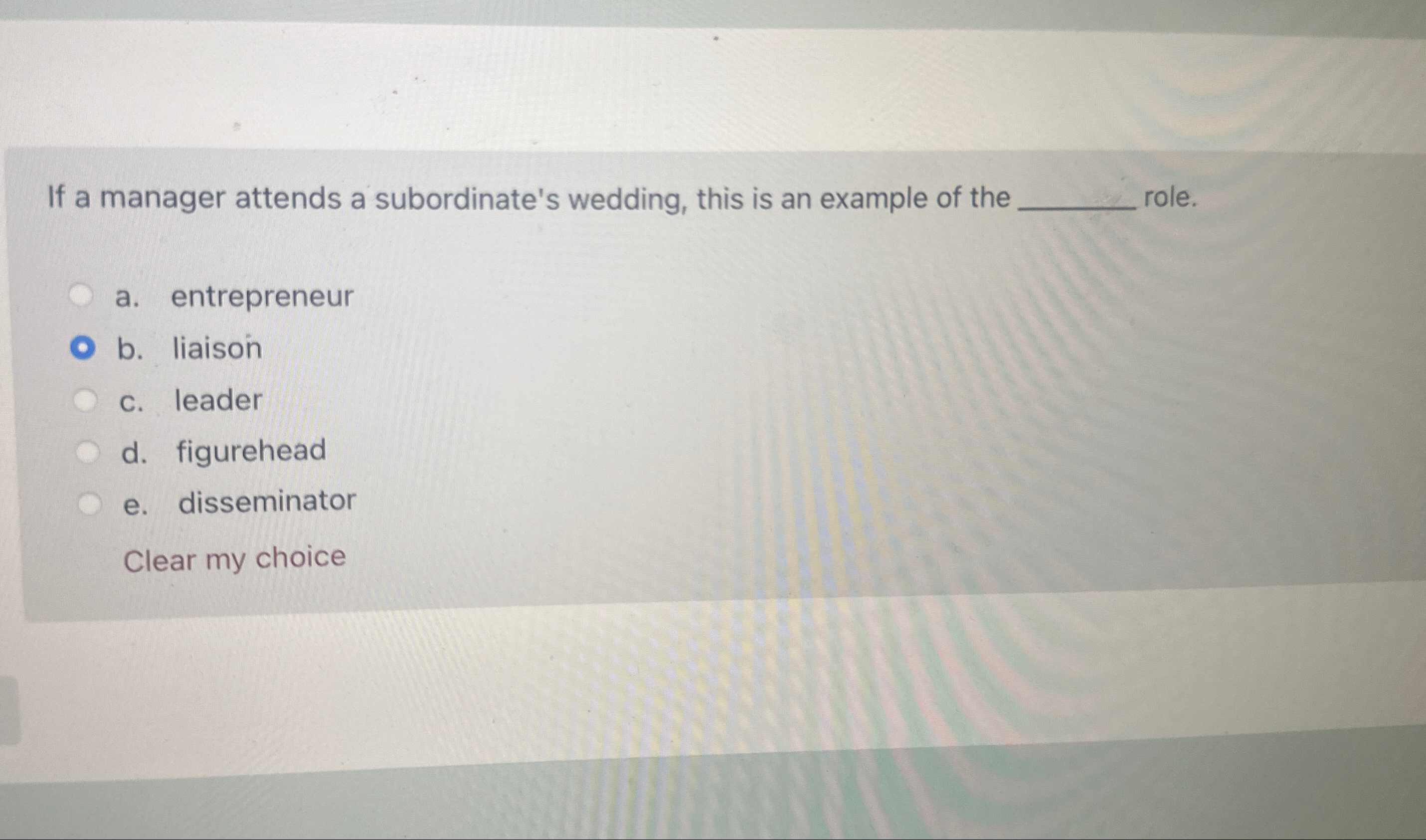  If a manager attends a subordinate's wedding, this is an example