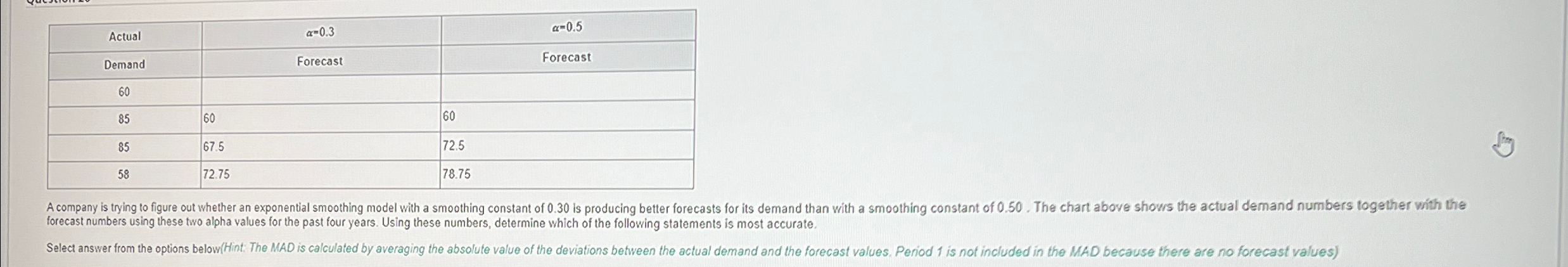  \table[[Actual,=0.3,=0.5 