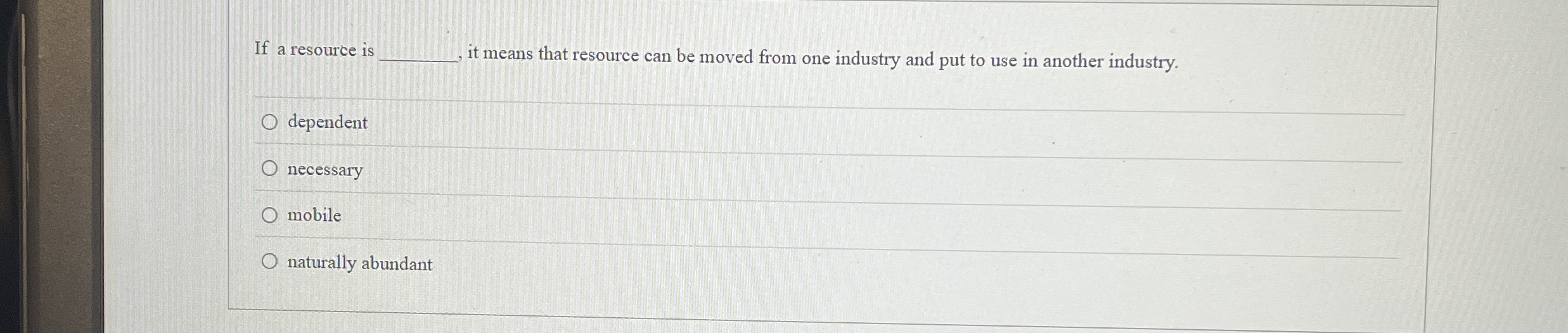  If a resource is it means that resource can be moved