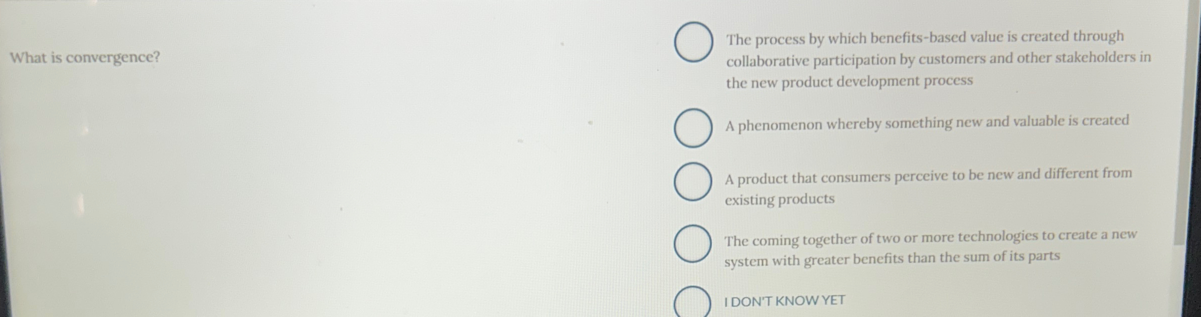  What is convergence? The process by which benefits-based value is created
